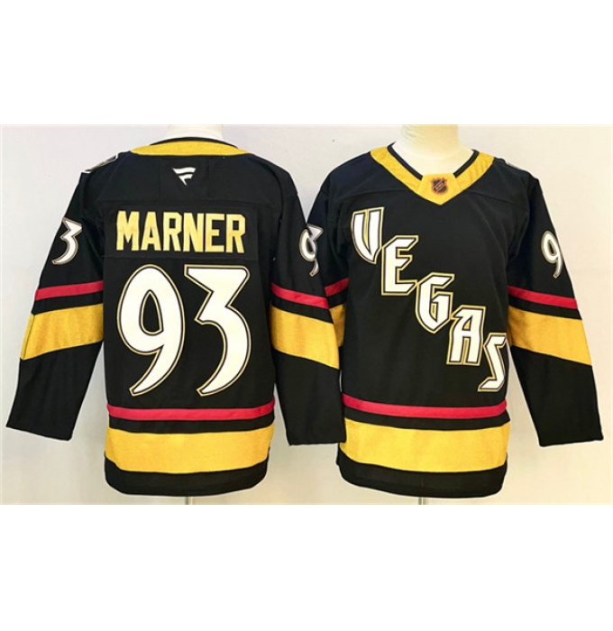 Men's Vegas Golden Knights #93 Mitch Marner Black 2024-25 Stitched Hockey Jersey