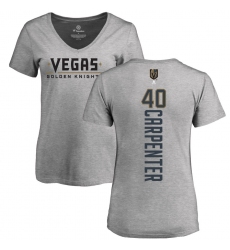 NHL Women's Adidas Vegas Golden Knights #40 Ryan Carpenter Gray Backer Slim Fit V-Neck T-Shirt