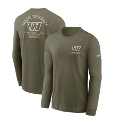Men's Washington Commanders Olive 2025 Salute to Service Sideline Long Sleeve T-Shirt