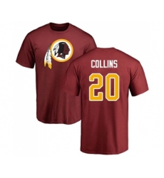 Football Washington Redskins #20 Landon Collins Maroon Name & Number Logo T-Shirt