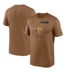Men's New Orleans Saints 2023 Brown Salute To Service Legend Performance T Shirt
