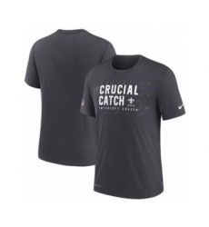 Men's New Orleans Saints Charcoal 2021 Crucial Catch Performance T-Shirt