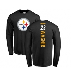 Football Pittsburgh Steelers #23 Mike Wagner Black Backer Long Sleeve T-Shirt