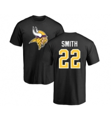 Football Minnesota Vikings #22 Harrison Smith Black Name & Number Logo T-Shirt