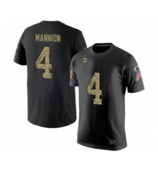 Football Minnesota Vikings #4 Sean Mannion Black Camo Salute to Service T-Shirt