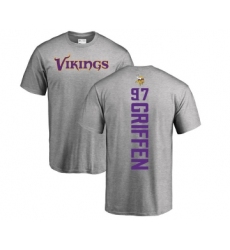 Football Minnesota Vikings #97 Everson Griffen Ash Backer T-Shirt