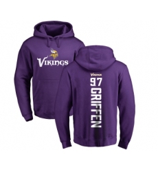 Football Minnesota Vikings #97 Everson Griffen Purple Backer Pullover Hoodie