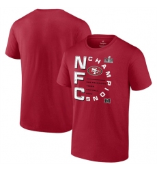 Men's San Francisco 49ers Scarlet 2023 NFC Champions Right Side Big & Tall T-Shirt