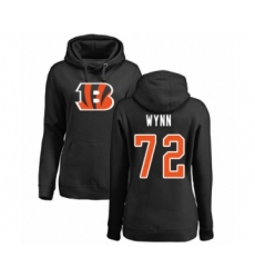 Football Women's Cincinnati Bengals #72 Kerry Wynn Black Name & Number Logo Pullover Hoodie