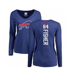 Football Women's Buffalo Bills #84 Jake Fisher Royal Blue Backer Long Sleeve T-Shirt