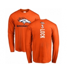 Football Denver Broncos #3 Drew Lock Orange Backer Long Sleeve T-Shirt
