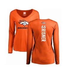 Football Women's Denver Broncos #66 Dalton Risner Orange Backer Long Sleeve T-Shirt