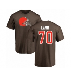 Football Cleveland Browns #70 Kendall Lamm Brown Name & Number Logo T-Shirt