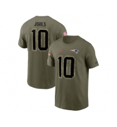 Men's New England Patriots #10 Mac Jones 2022 Olive Salute to Service T-Shirt