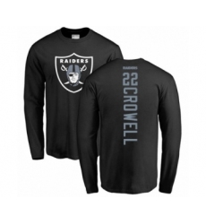 Football Oakland Raiders #22 Isaiah Crowell Black Backer Long Sleeve T-Shirt