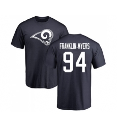 Football Los Angeles Rams #94 John Franklin-Myers Navy Blue Name & Number Logo T-Shirt