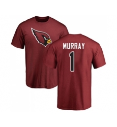Football Arizona Cardinals #1 Kyler Murray Maroon Name & Number Logo T-Shirt