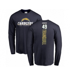Football Los Angeles Chargers #49 Drue Tranquill Navy Blue Backer Long Sleeve T-Shirt