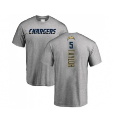 Football Los Angeles Chargers #5 Tyrod Taylor Ash Backer T-Shirt