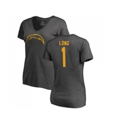 Football Women's Los Angeles Chargers #1 Ty Long Ash One Color T-Shirt