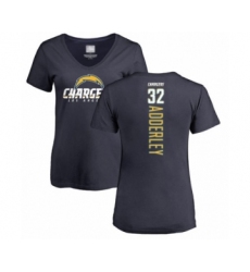 Football Women's Los Angeles Chargers #32 Nasir Adderley Navy Blue Backer T-Shirt