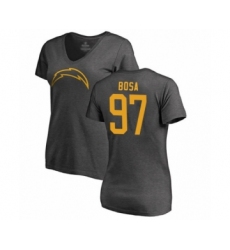 Football Women's Los Angeles Chargers #97 Joey Bosa Ash One Color T-Shirt