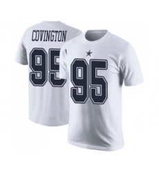 Football Men's Dallas Cowboys #95 Christian Covington White Rush Pride Name & Number T-Shirt