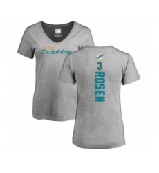 Football Women's Miami Dolphins #3 Josh Rosen Ash Backer T-Shirt