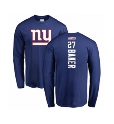 Football New York Giants #27 Deandre Baker Royal Blue Backer Long Sleeve T-Shirt