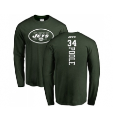 Football New York Jets #34 Brian Poole Green Backer Long Sleeve T-Shirt