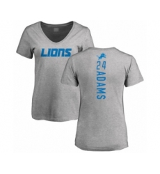 Football Women's Detroit Lions #24 Andrew Adams Ash Backer T-Shirt