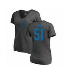 Football Women's Detroit Lions #51 Jahlani Tavai Ash One Color T-Shirt