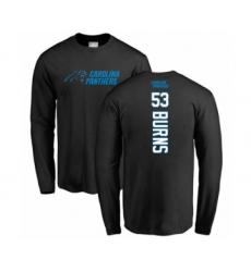 Football Carolina Panthers #53 Brian Burns Black Backer Long Sleeve T-Shirt