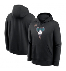 Men's Arizona Diamondbacks Black Cooperstown Collection Logo Club Pullover Hoodie
