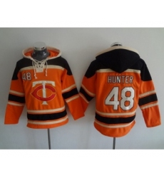 Men's Minnesota Twins #48 Torii Hunter Orange MLB Baseball Hoodie