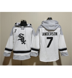 Men's Chicago White Sox #35 Frank Thomas White Ageless Must-Have Lace-Up Pullover Hoodie