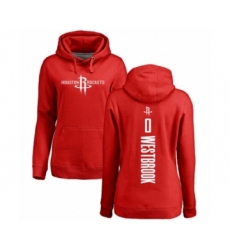 Basketball Women's Houston Rockets #0 Russell Westbrook Red Backer Pullover Hoodie