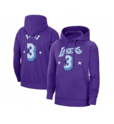 Men's Los Angeles Lakers #3 Anthony Davis Purple Pullover Hoodie
