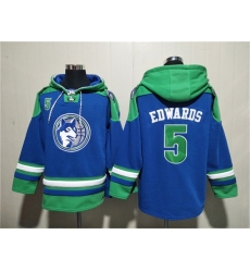 Men's Minnesota Timberwolves #5 Anthony Edwards Royal Lace-Up Pullover Hoodie