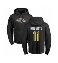Football Baltimore Ravens #11 Seth Roberts Black Name & Number Logo Pullover Hoodie