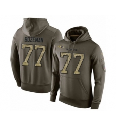 Football Men's Baltimore Ravens #77 Bradley Bozeman Green Salute To Service Pullover Hoodie
