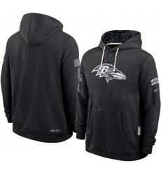 Men's Baltimore Ravens Black 2026 Salute to Service Sideline Dri-FIT Pullover Hoodie