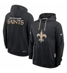Men's New Orleans Saints Black Sideline Standard Issue Initial Home Dri-FIT Pullover Hoodie