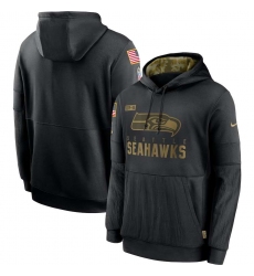 Men's NFL Seattle Seahawks 2020 Salute To Service Black Pullover Hoodie