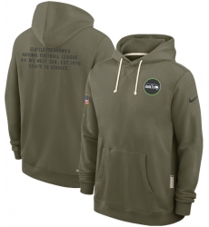 Men's Seattle Seahawks Olive 2025 Salute to Service Pullover Hoodie