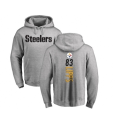 Football Pittsburgh Steelers #83 Louis Lipps Ash Backer Pullover Hoodie