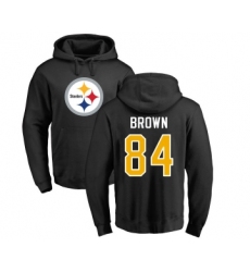 Football Pittsburgh Steelers #84 Antonio Brown Black Name & Number Logo Pullover Hoodie