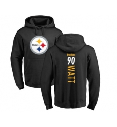 Football Pittsburgh Steelers #90 T. J. Watt Black Backer Pullover Hoodie