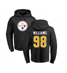 Football Pittsburgh Steelers #98 Vince Williams Black Name & Number Logo Pullover Hoodie