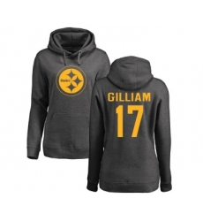 Football Women's Pittsburgh Steelers #17 Joe Gilliam Ash One Color Pullover Hoodie
